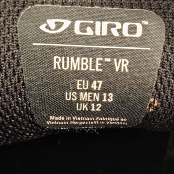 Giro Rumble VR Cycle Pedal Shoes Men's Size 13 Vibram Sole Sport Insole Lace Up - Picture 6 of 11